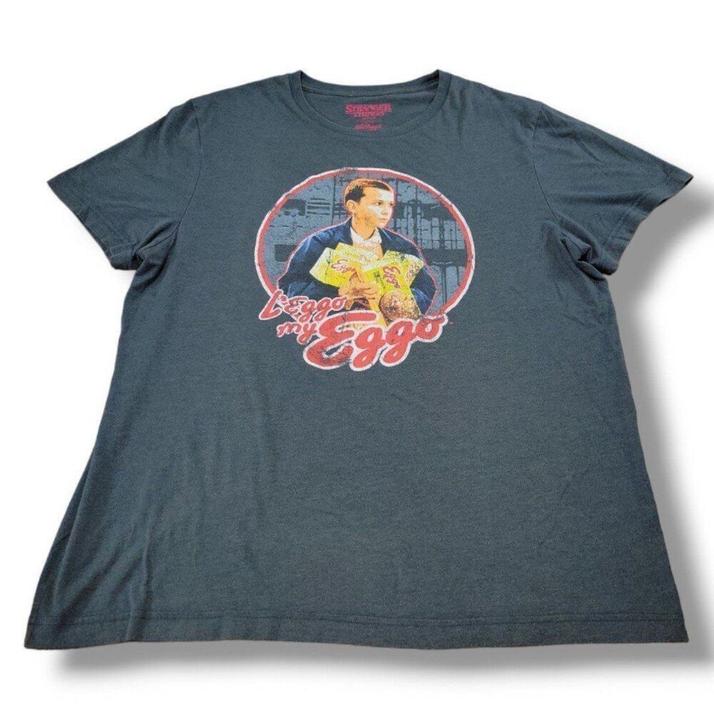 Netflix Stranger Things Shirt Size XL Kellogg’s Leggo My Eggo Graphic Print Tee